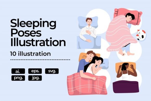 The Sleeping Illustration in Flat Package: Visualizing Rest for Modern Design